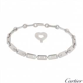 Cartier White Gold Heart Key Link Bracelet